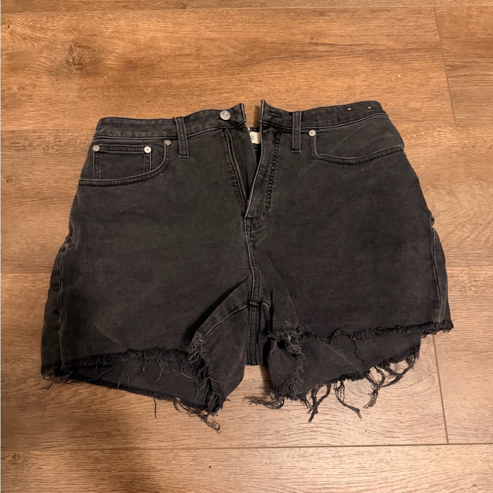 Black Denim Women Shorts curvy high rise